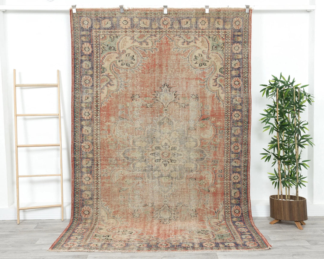 Multicolor Turkish Oushak Rug 5' 11" x 9' 2" Hand-Knotted | No. VR43418