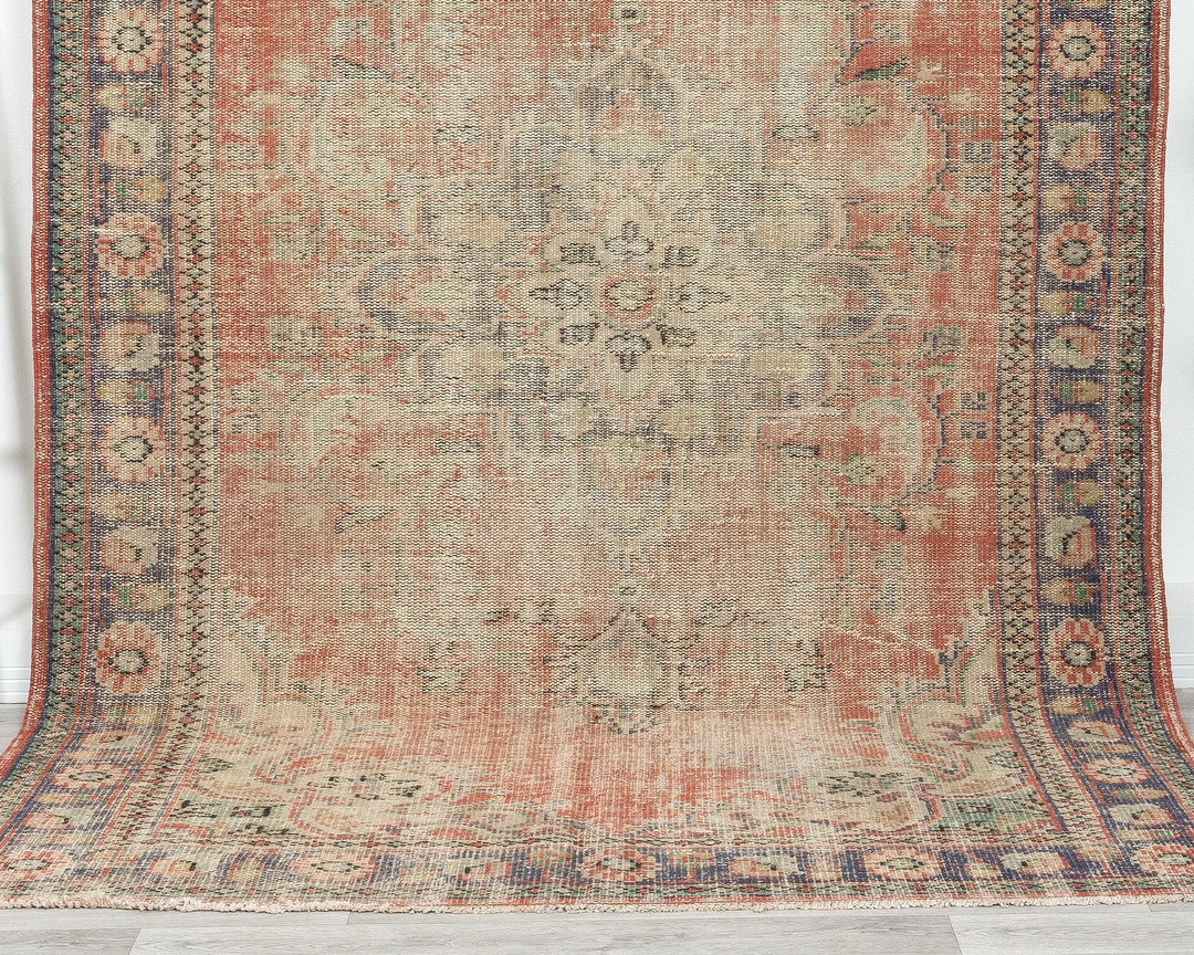 Multicolor Turkish Oushak Rug 5' 11" x 9' 2" Hand-Knotted | No. VR43418