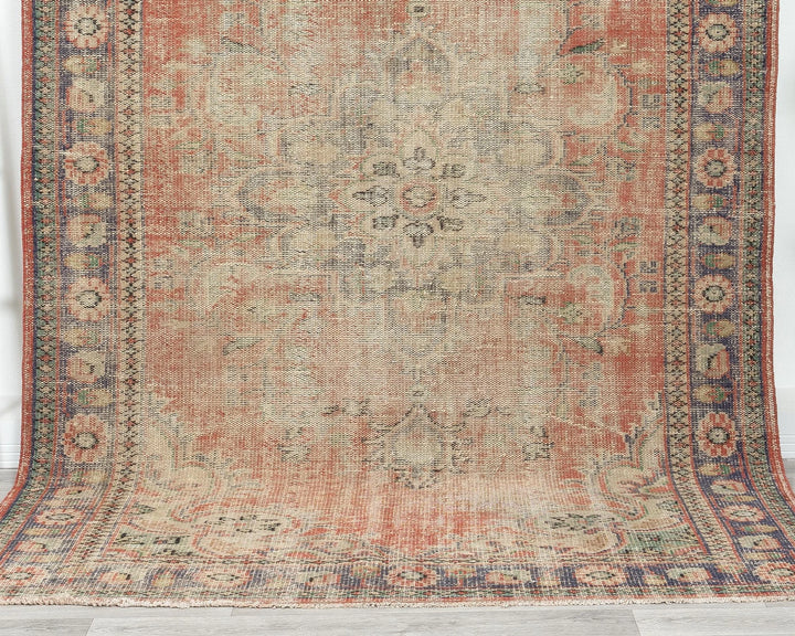 Multicolor Turkish Oushak Rug 5' 11" x 9' 2" Hand-Knotted | No. VR43418
