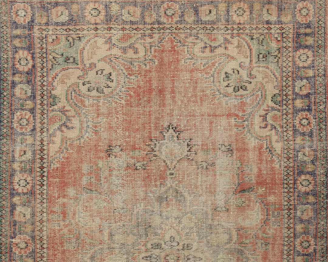Multicolor Turkish Oushak Rug 5' 11" x 9' 2" Hand-Knotted | No. VR43418