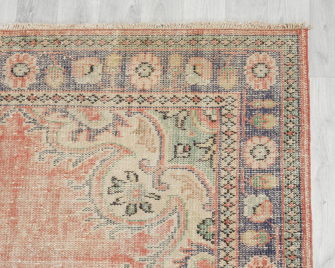 Multicolor Turkish Oushak Rug 5' 11" x 9' 2" Hand-Knotted | No. VR43418