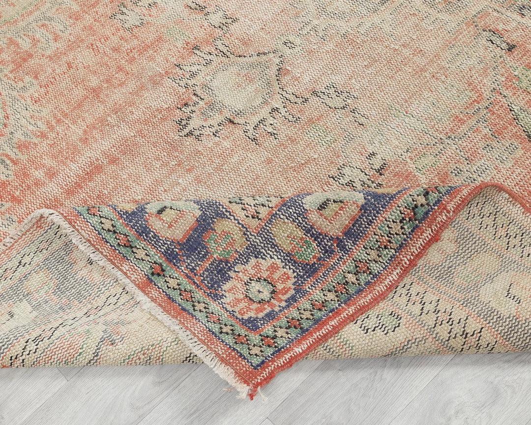 Multicolor Turkish Oushak Rug 5' 11" x 9' 2" Hand-Knotted | No. VR43418
