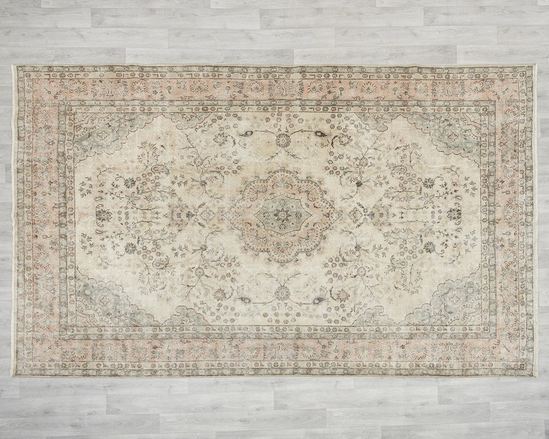 Multicolor Turkish Oushak Rug 6'8" x 10'4" Hand-Knotted | No. VR43472