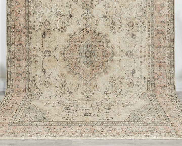 Multicolor Turkish Oushak Rug 6'8" x 10'4" Hand-Knotted | No. VR43472