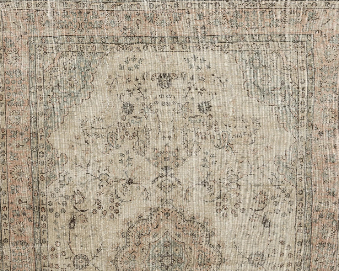Multicolor Turkish Oushak Rug 6'8" x 10'4" Hand-Knotted | No. VR43472