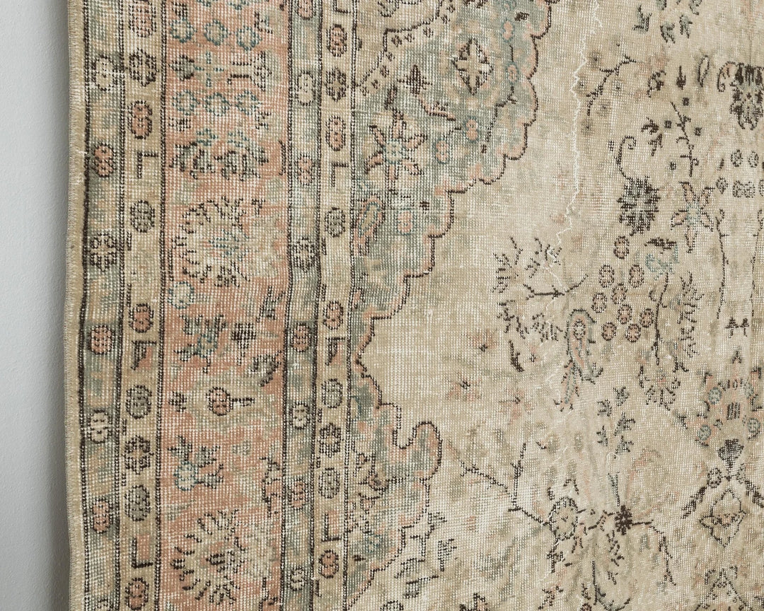 Multicolor Turkish Oushak Rug 6'8" x 10'4" Hand-Knotted | No. VR43472