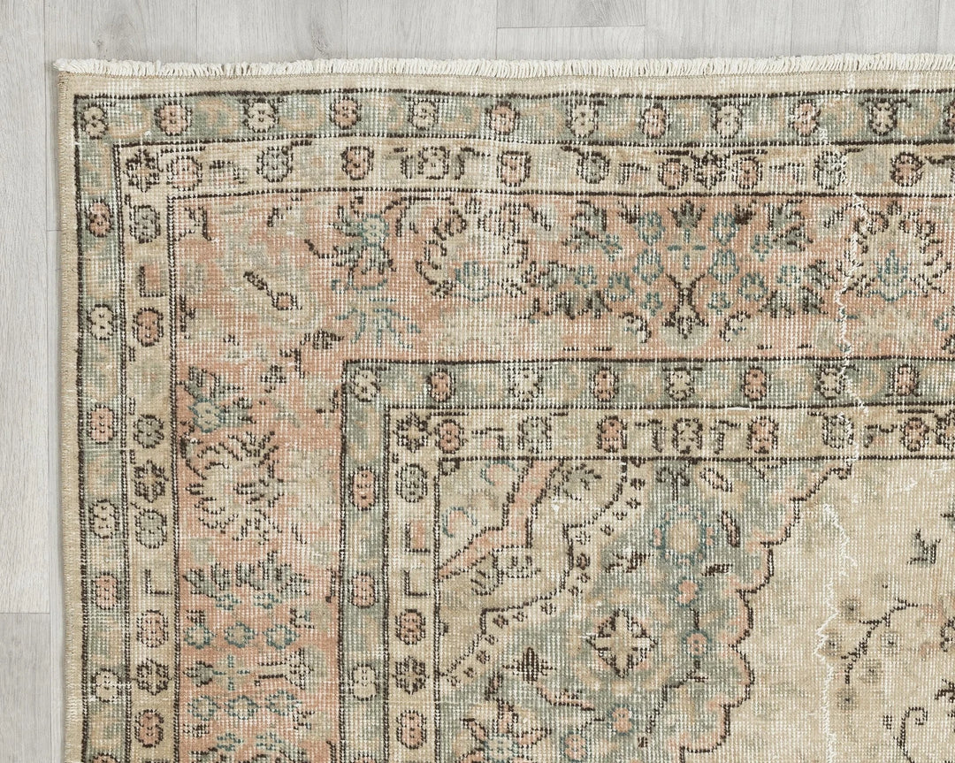 Multicolor Turkish Oushak Rug 6'8" x 10'4" Hand-Knotted | No. VR43472