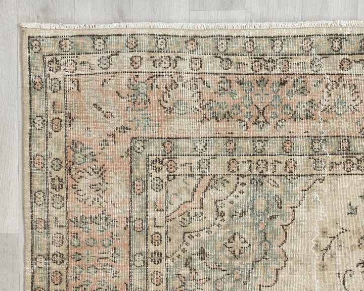 Multicolor Turkish Oushak Rug 6'8" x 10'4" Hand-Knotted | No. VR43472