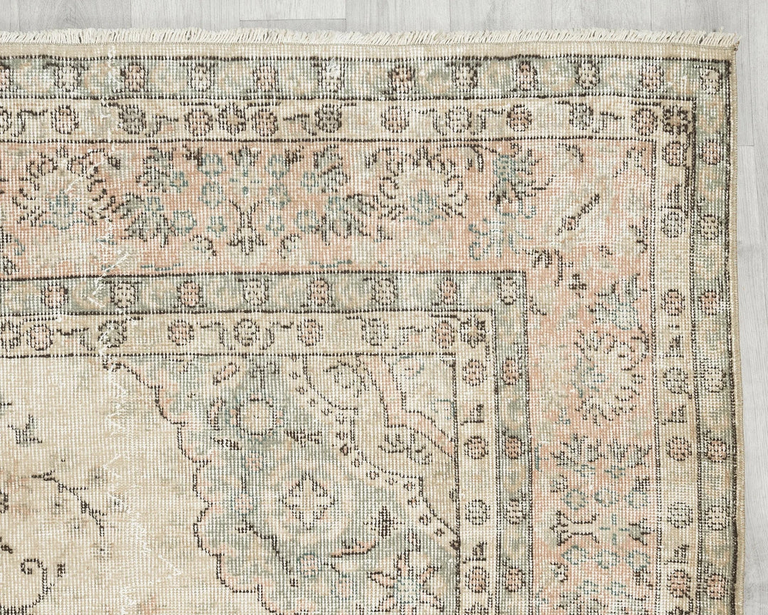 Multicolor Turkish Oushak Rug 6'8" x 10'4" Hand-Knotted | No. VR43472