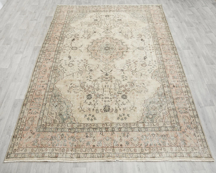 Multicolor Turkish Oushak Rug 6'8" x 10'4" Hand-Knotted | No. VR43472