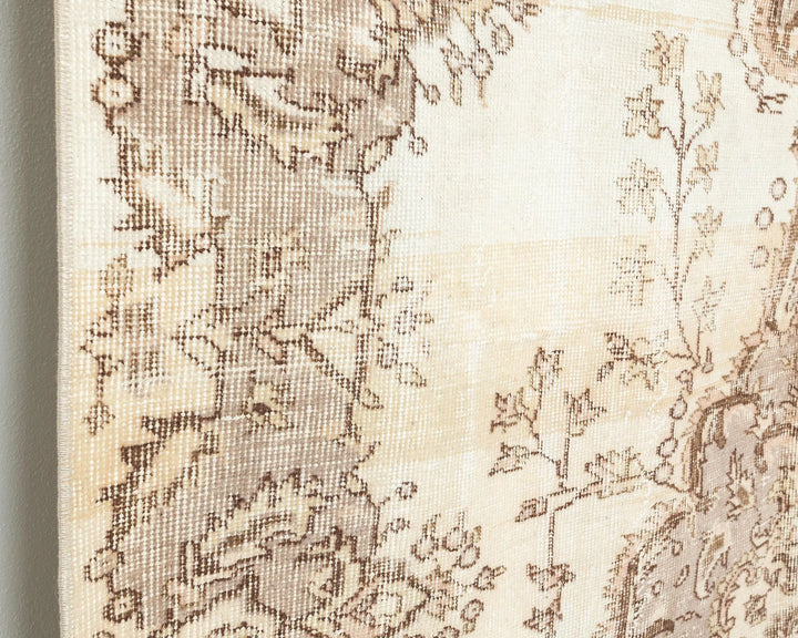 Beige Turkish Oushak Rug 5' 1" x 8' 8" Hand-Knotted | No. VR43486