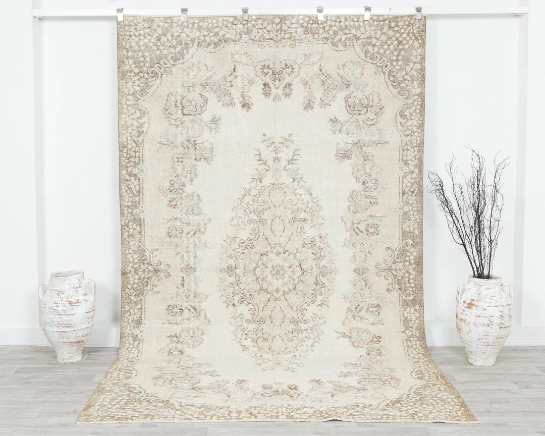 Multicolor Turkish Oushak Rug 10' 2" x 6' 3" Hand-Knotted | No. VR43587