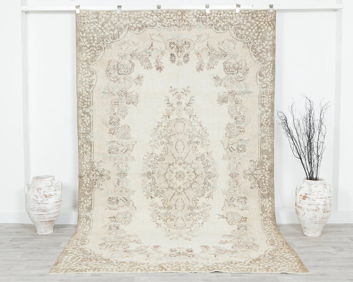Multicolor Turkish Oushak Rug 10' 2" x 6' 3" Hand-Knotted | No. VR43587