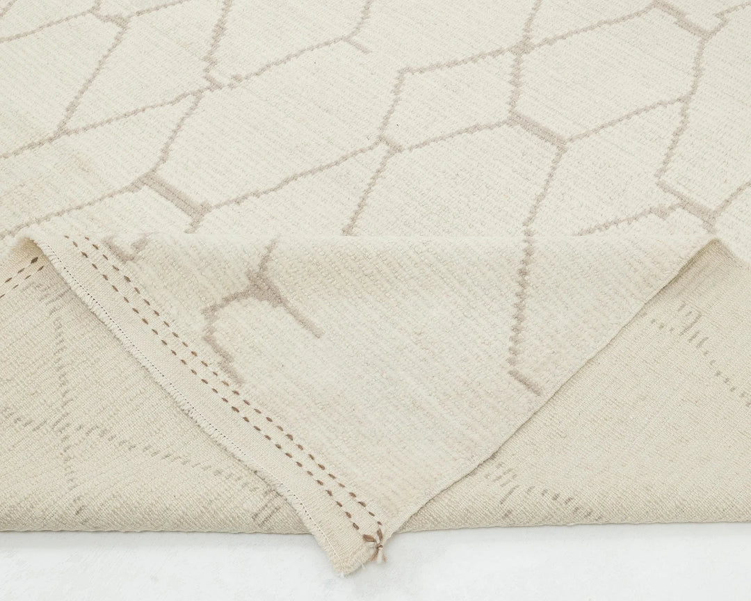 Beige Turkish Oushak Rug 9' x 12' 6" Hand-Knotted | No. VR43598