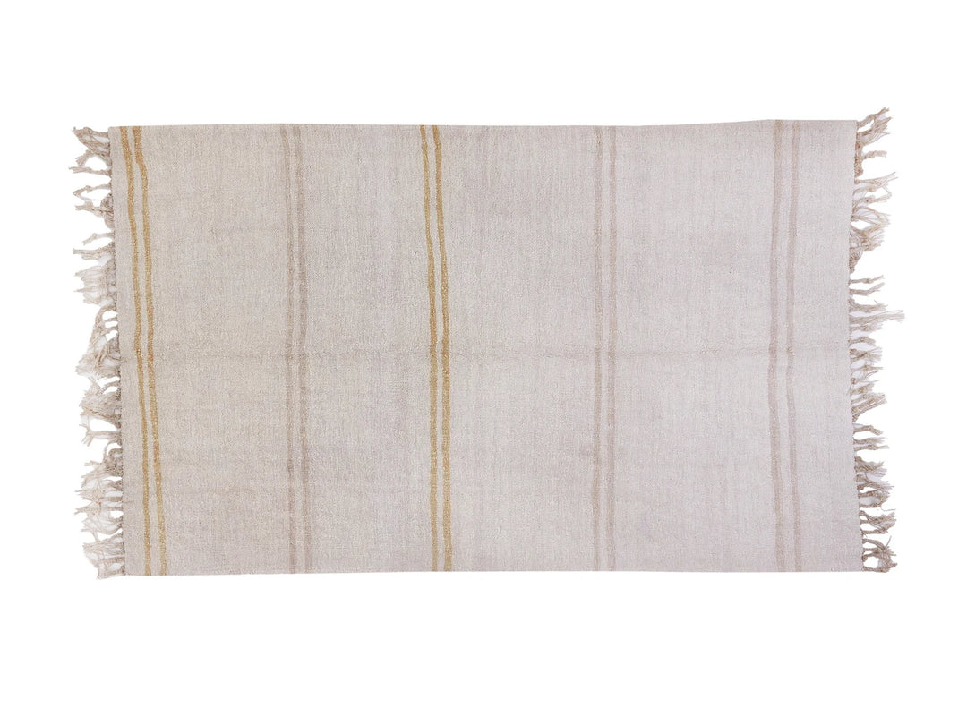 White Turkish Kilim Rug 8' 2" x 5' 3" Flat-Weave | No. VR43669