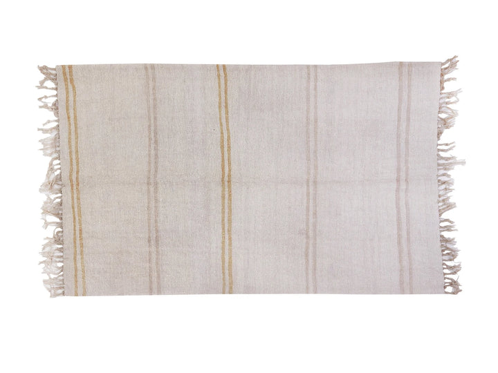 White Turkish Kilim Rug 8' 2" x 5' 3" Flat-Weave | No. VR43669