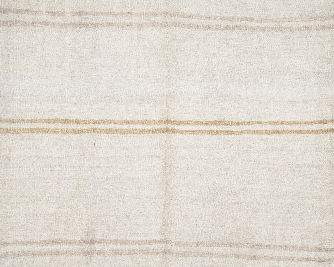 White Turkish Kilim Rug 8' 2" x 5' 3" Flat-Weave | No. VR43669