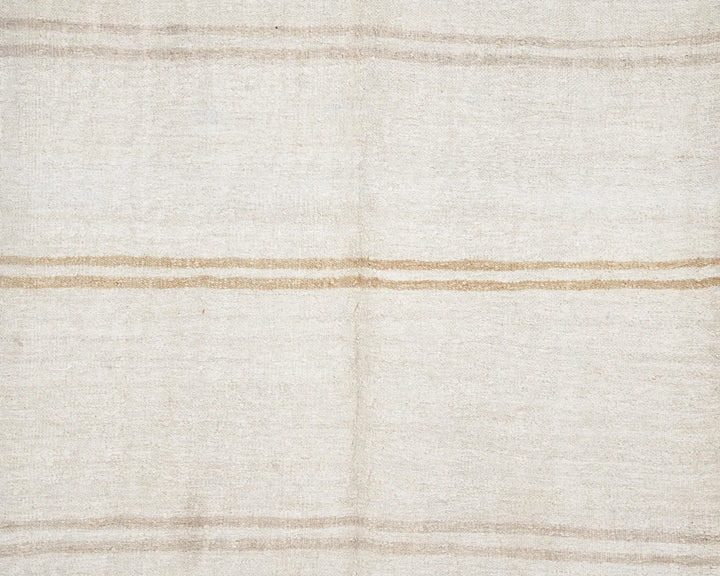 White Turkish Kilim Rug 8' 2" x 5' 3" Flat-Weave | No. VR43669
