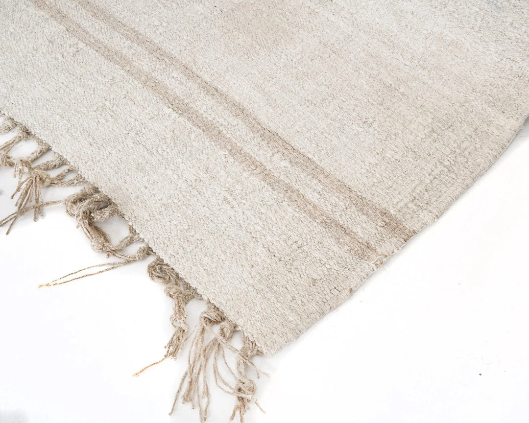 White Turkish Kilim Rug 8' 2" x 5' 3" Flat-Weave | No. VR43669