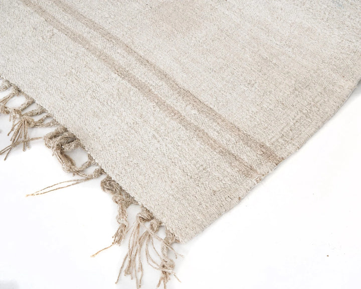 White Turkish Kilim Rug 8' 2" x 5' 3" Flat-Weave | No. VR43669