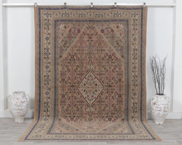 Multicolor Turkish Oushak Rug 6'7" x 9'6" Hand-Knotted | No. VR43731