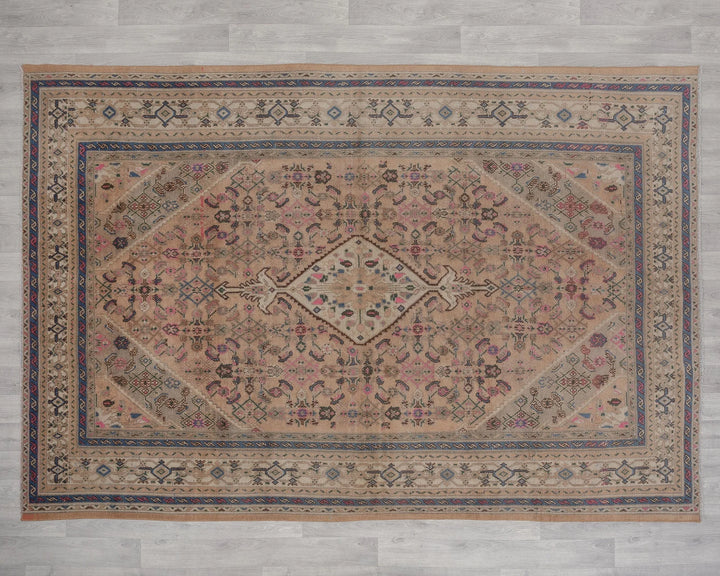 Multicolor Turkish Oushak Rug 6'7" x 9'6" Hand-Knotted | No. VR43731