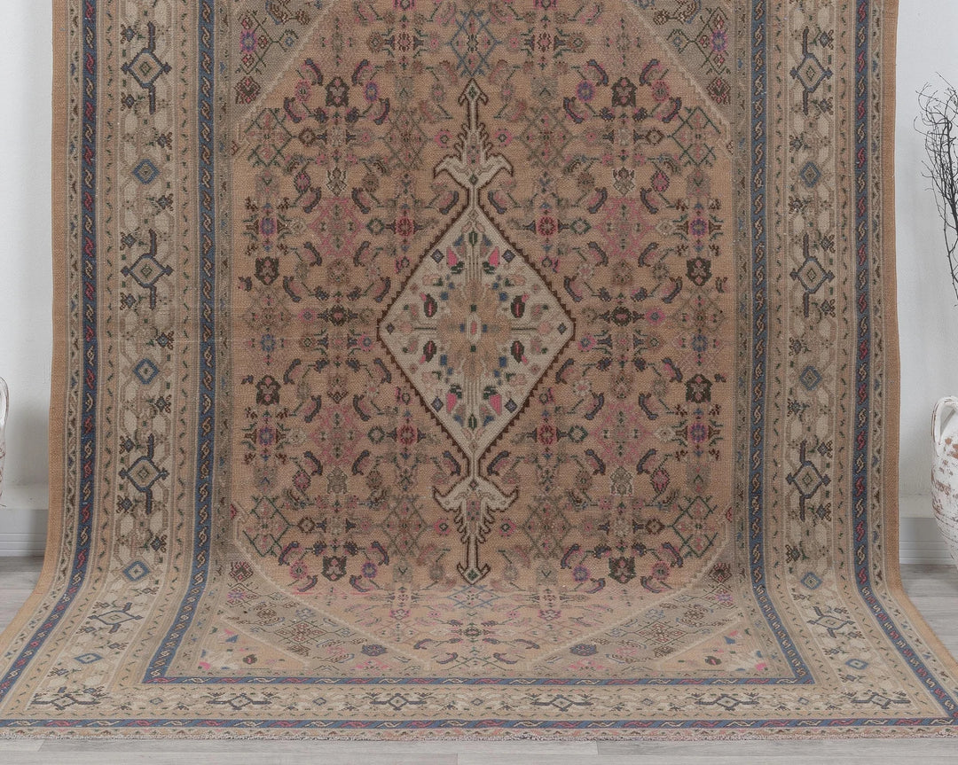 Multicolor Turkish Oushak Rug 6'7" x 9'6" Hand-Knotted | No. VR43731