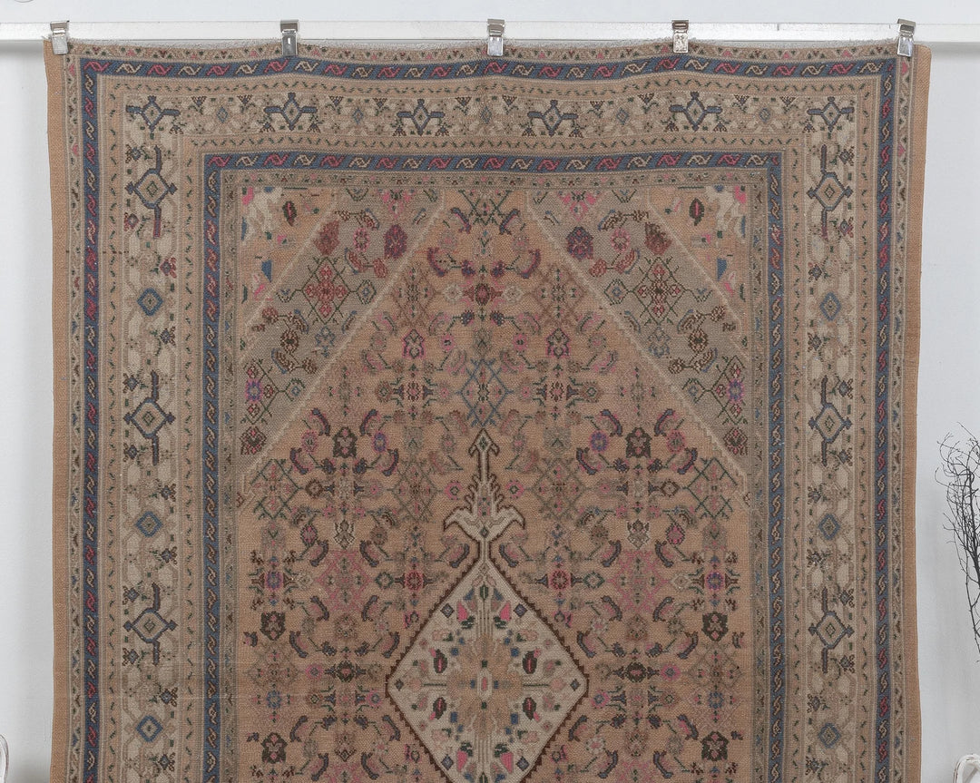 Multicolor Turkish Oushak Rug 6'7" x 9'6" Hand-Knotted | No. VR43731