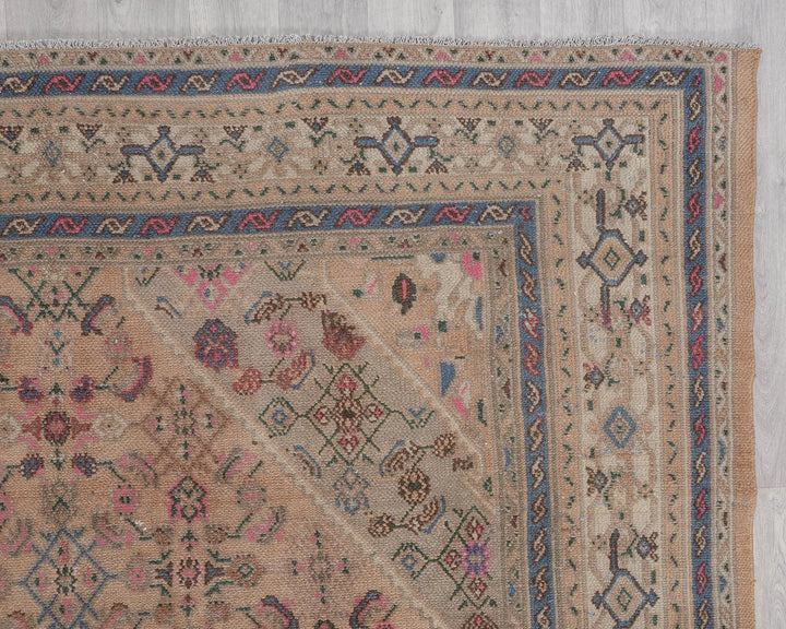 Multicolor Turkish Oushak Rug 6'7" x 9'6" Hand-Knotted | No. VR43731