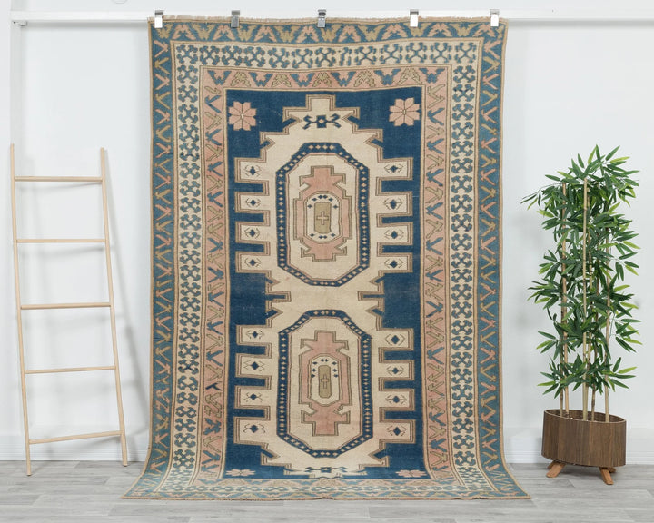 Pink Turkish Oushak Rug 5' 2" x 8' 1" Hand-Knotted | No. VR43898