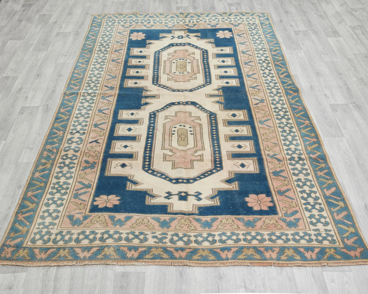 Pink Turkish Oushak Rug 5' 2" x 8' 1" Hand-Knotted | No. VR43898