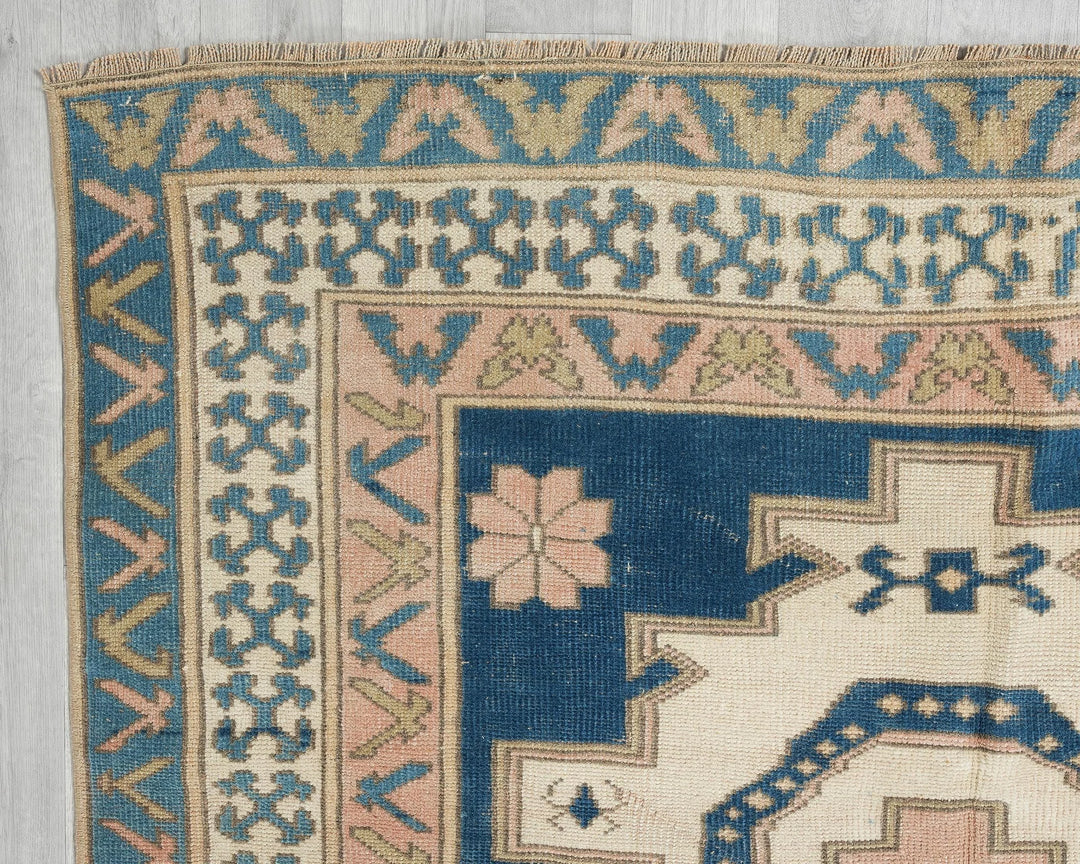 Pink Turkish Oushak Rug 5' 2" x 8' 1" Hand-Knotted | No. VR43898