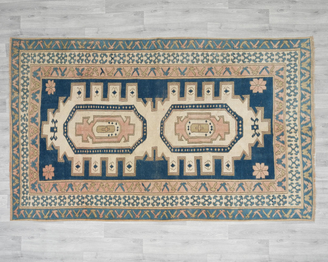 Pink Turkish Oushak Rug 5' 2" x 8' 1" Hand-Knotted | No. VR43898