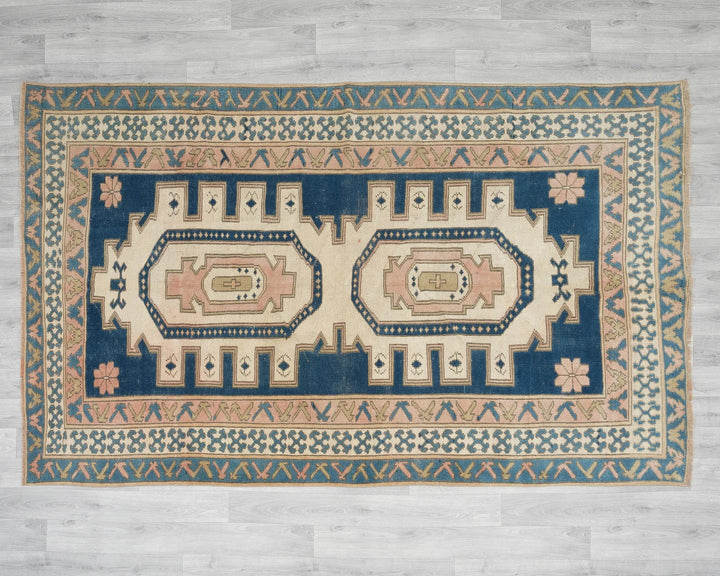 Pink Turkish Oushak Rug 5' 2" x 8' 1" Hand-Knotted | No. VR43898