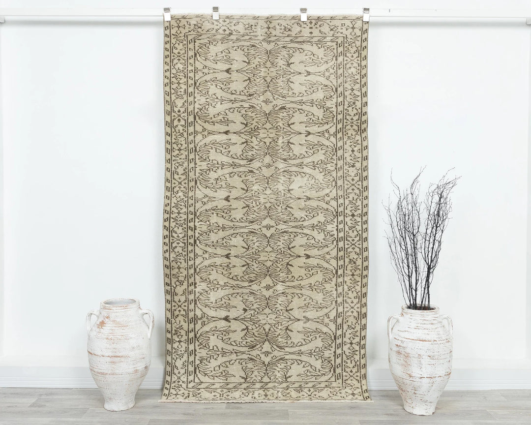 Beige Oushak Rug 3' 8" x 7' | No. VR43936