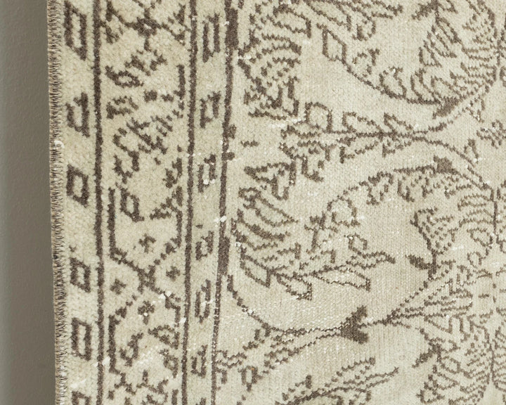 Beige Oushak Rug 3' 8" x 7' | No. VR43936