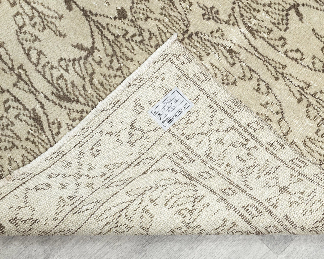 Beige Oushak Rug 3' 8" x 7' | No. VR43936