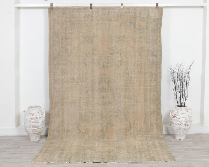 Multicolor Turkish Oushak Rug 5' 11" x 9' 6" Hand-Knotted | No. VR44021