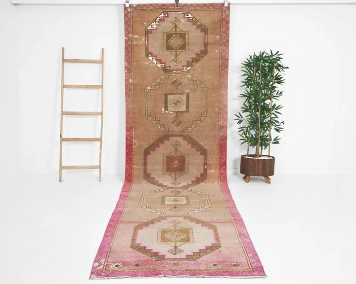 Multicolor Turkish Oushak Rug 0'6" x 12'2" Hand-Knotted | No. VR44174