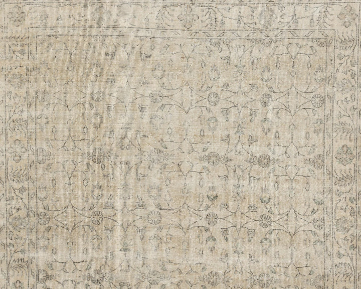 Beige Turkish Oushak Rug 6' 4" x 9' 6" Hand-Knotted | No. VR44505