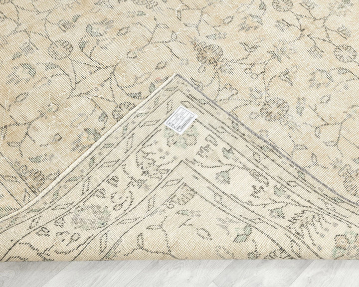 Beige Turkish Oushak Rug 6' 4" x 9' 6" Hand-Knotted | No. VR44505