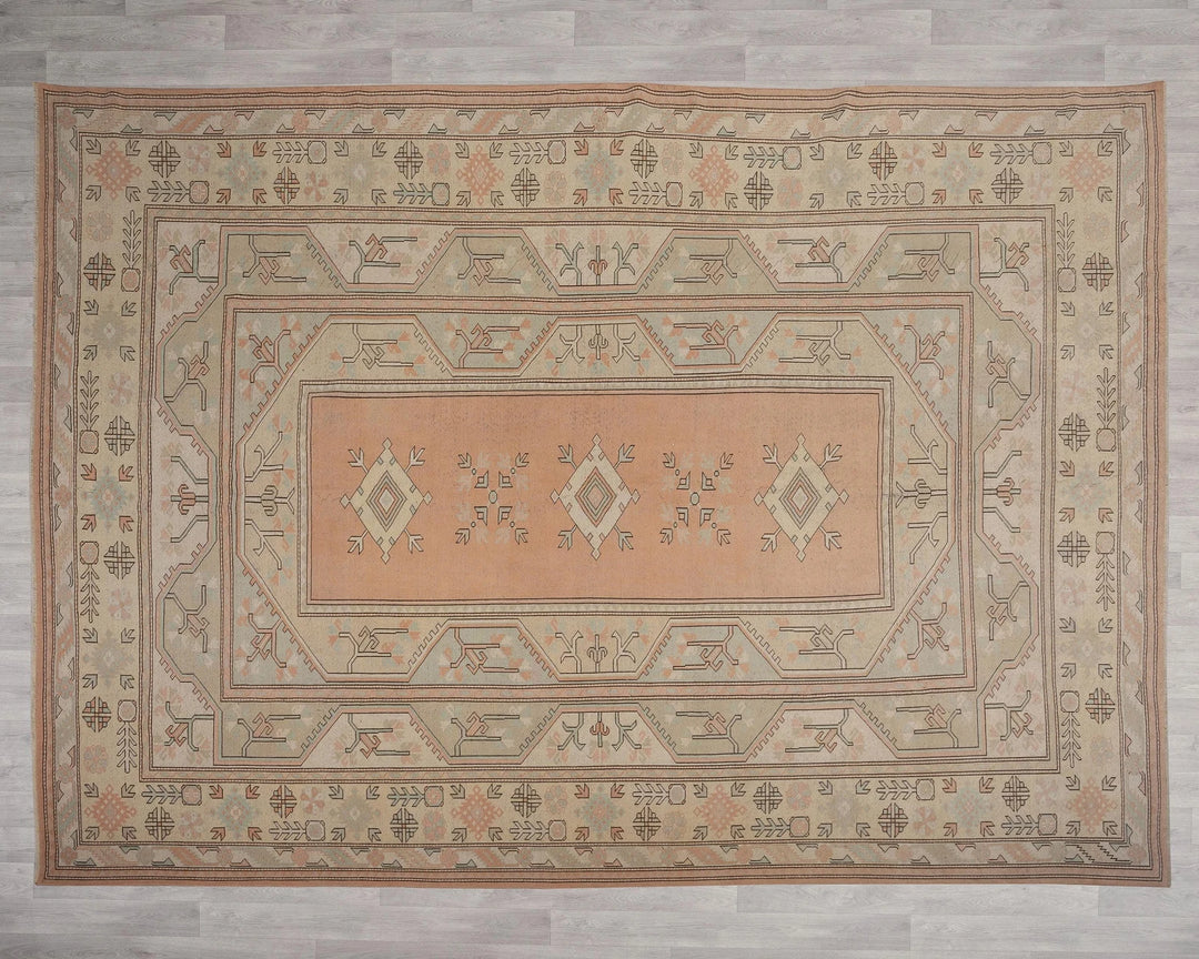 Multicolor Turkish Oushak Rug 10' x 13' 3" Hand-Knotted | No. VR44542