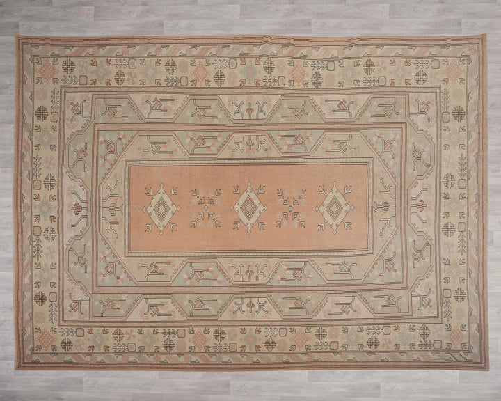 Multicolor Turkish Oushak Rug 10' x 13' 3" Hand-Knotted | No. VR44542