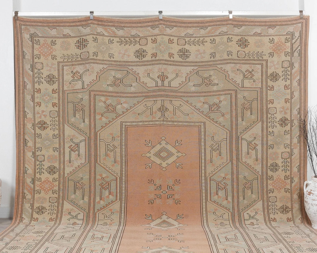 Multicolor Turkish Oushak Rug 10' x 13' 3" Hand-Knotted | No. VR44542