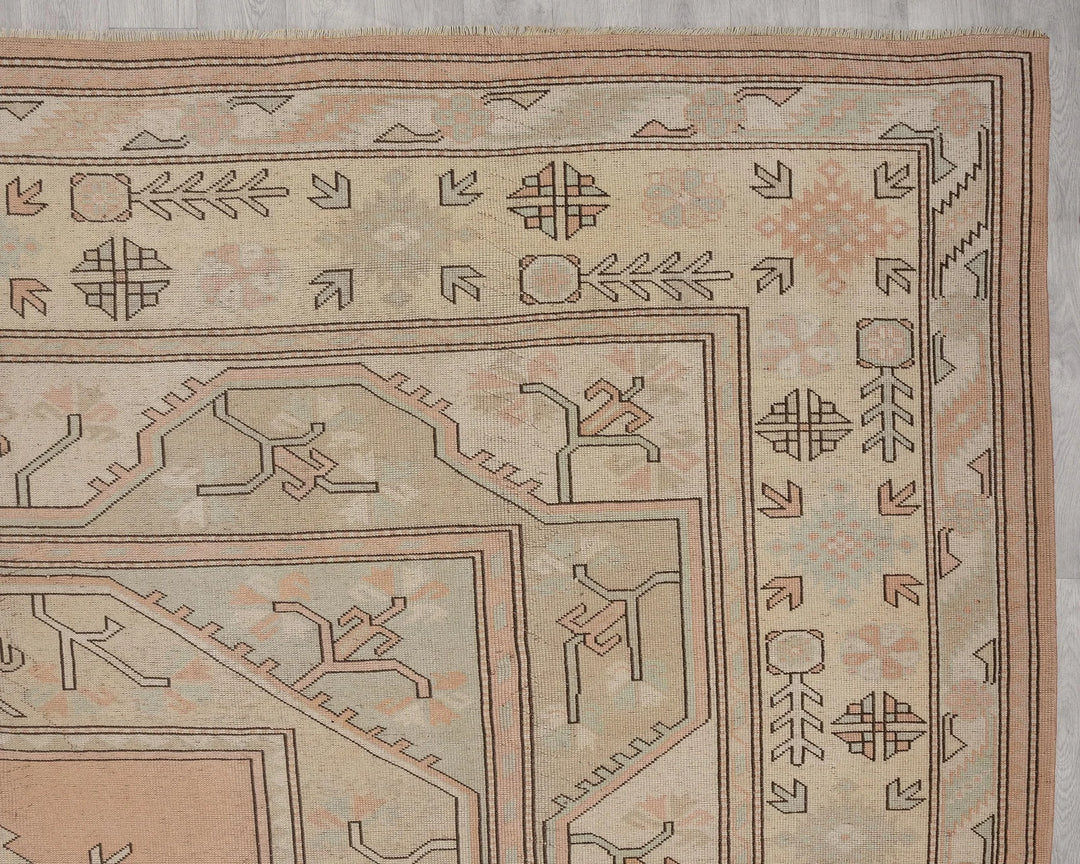 Multicolor Turkish Oushak Rug 10' x 13' 3" Hand-Knotted | No. VR44542
