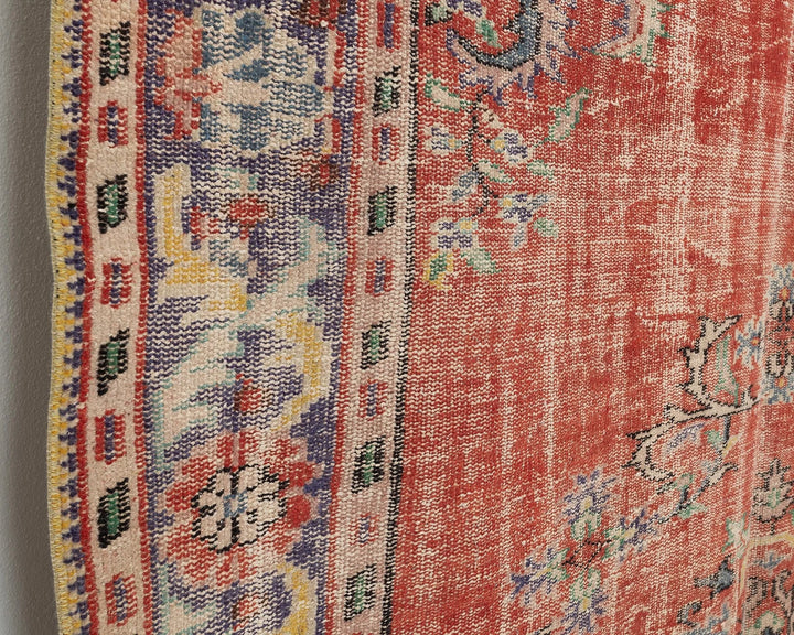 Red Turkish Oushak Rug 6' 2" x 9' Hand-Knotted | No. VR44582
