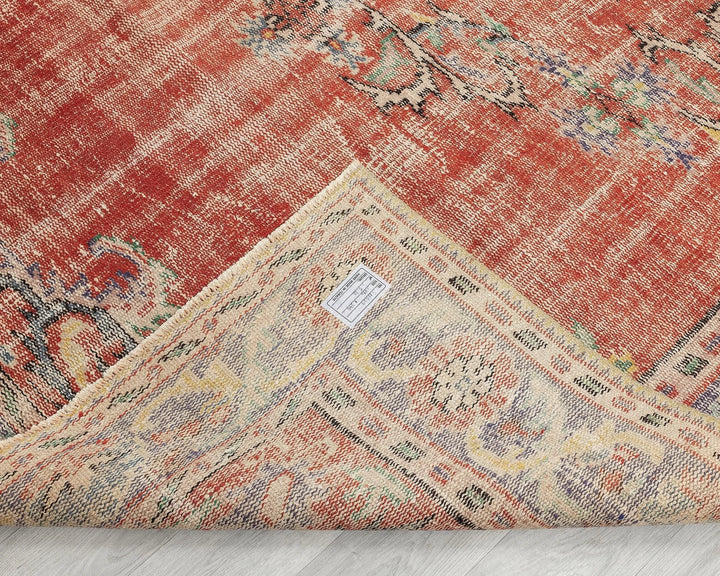 Red Turkish Oushak Rug 6' 2" x 9' Hand-Knotted | No. VR44582