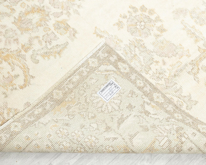 Beige Turkish Oushak Rug 5'10" x 9'10" Hand-Knotted | No. VR44617