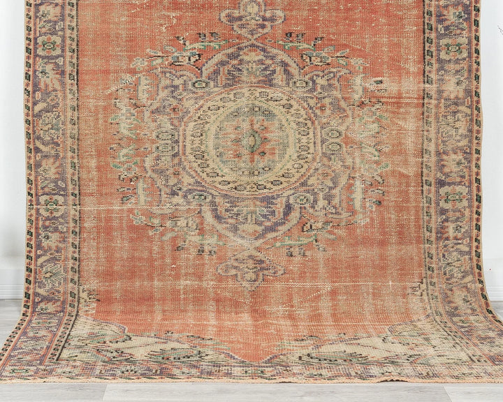Orange Turkish Oushak Rug 5'8" x 9' Hand-Knotted | No. VR44640