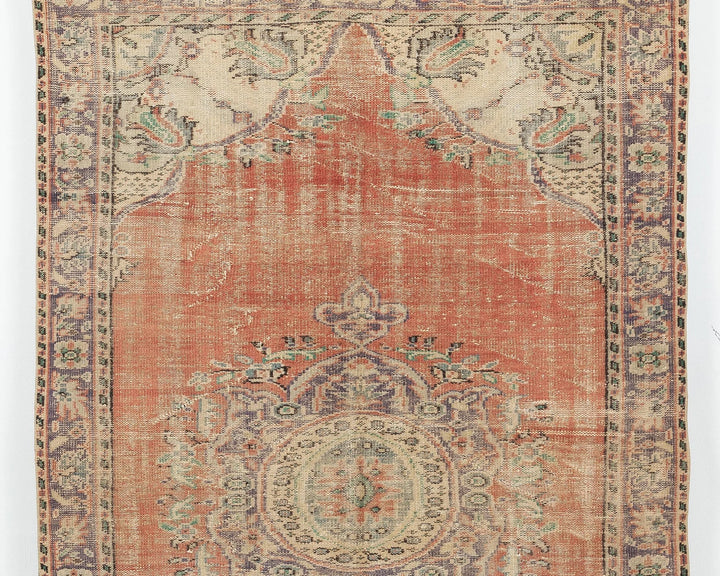 Orange Turkish Oushak Rug 5'8" x 9' Hand-Knotted | No. VR44640